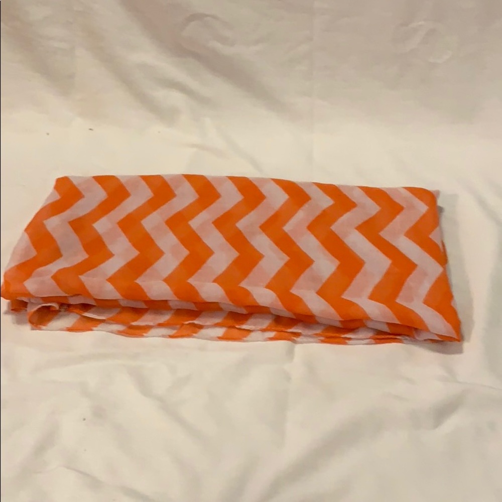 Orange and White infinity scarf